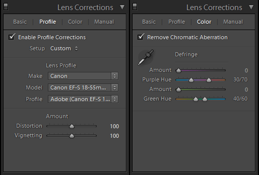 Lens Corrections Коррекция объектива в Lightroom
